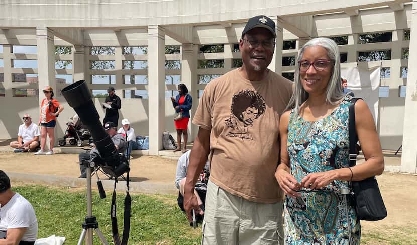 Avis Buchanan and Kenneth Nunn, of Washington, D.C., came to Dallas and picked the grassy...