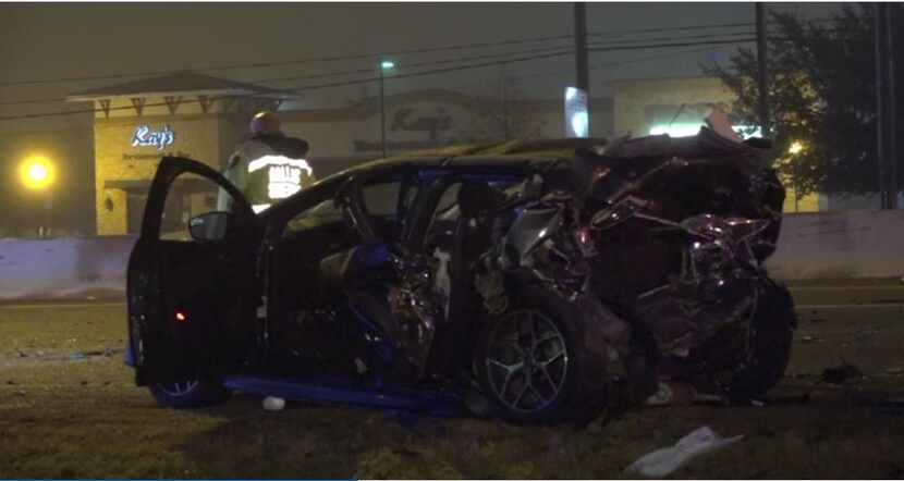 The Ford Focus had extensive damage to the back. (Metro Video)