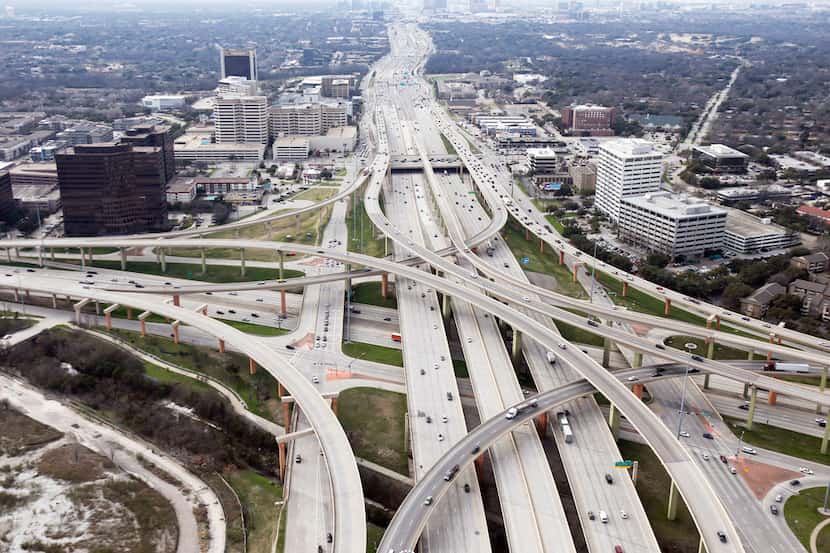 Intersection of LBJ Freeway (Interstate 635 and Central Expressway (U.S. 75) at the High...
