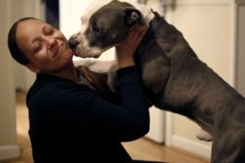  Ayana Kelly and her dog, Gucci, were reunited Thursday. (Stephen M. Katz/The Virginian-Pilot)