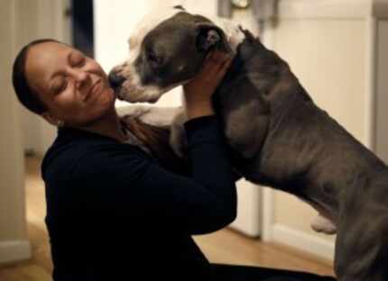  Ayana Kelly and her dog, Gucci, were reunited Thursday. (Stephen M. Katz/The Virginian-Pilot)