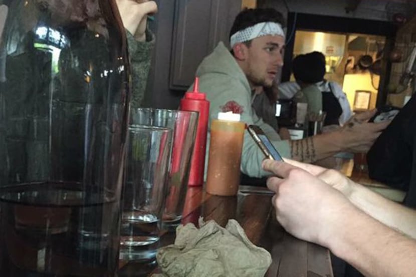 WTAM 1100 Ohio's Will Burge tweeted this photo of Johnny Manziel at a bar Thursday.
