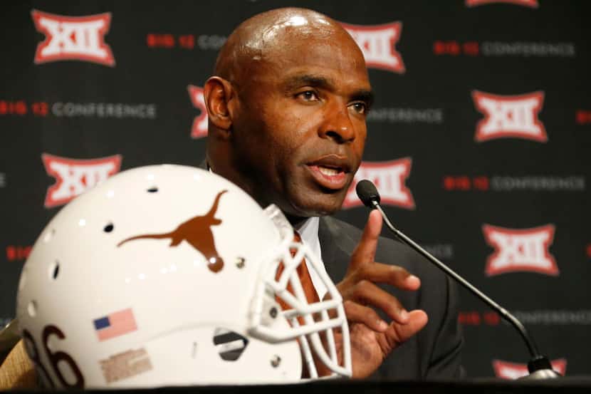 University of Texas head football coach Charlie Strong is pictured during the Big 12...