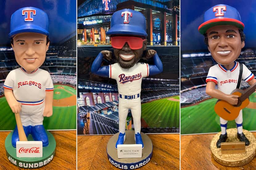 Past and present Texas Rangers player bobbleheads to be given away in the 2022 season.
