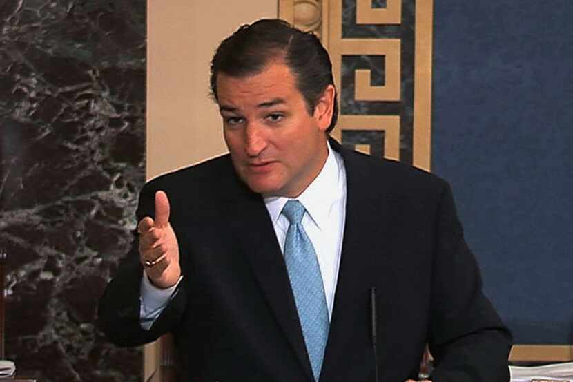 This  Sept. 24, 2013, file image from Senate video shows Sen. Ted Cruz, R-Texas, speaking on...