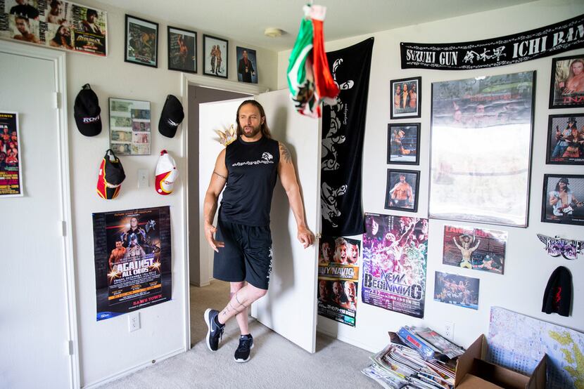Professional wrestler Lance Hoyt in his home office in Cedar Hill, Texas on June 27