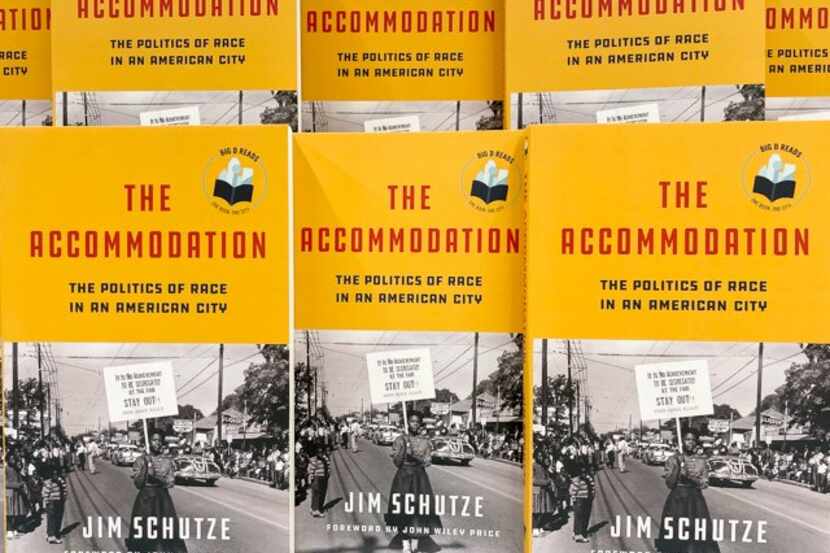 Stacks of 'The Accommodation' by journalist Jim Schutze. The book is the focus of a citywide...