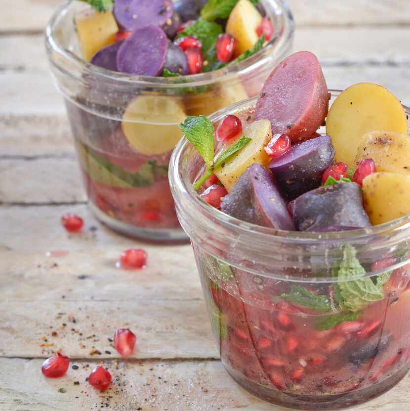 Mojito-Potato Pomegranate Salad from SMASHED, MASHED, BOILED, AND BAKED--AND FRIED, TOO! A...