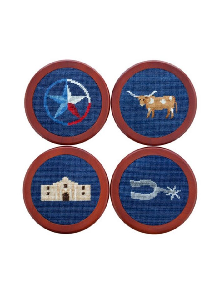 Smathers & Branson Texas Life Needlepoint Coasters, $75, Saint Bernard, 5570 W. Lovers Lane,...