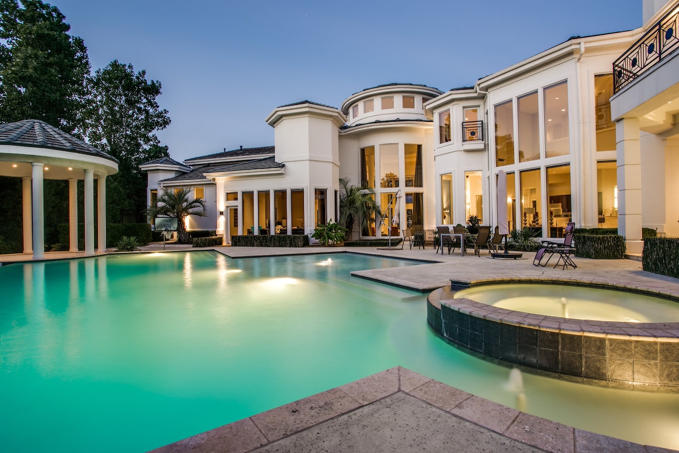 The large pool and spa area