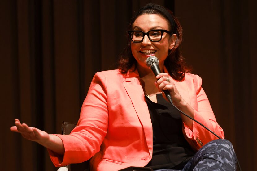 Ilknur Ozgur talks during a panel discussion at the Dallas Museum of Art.