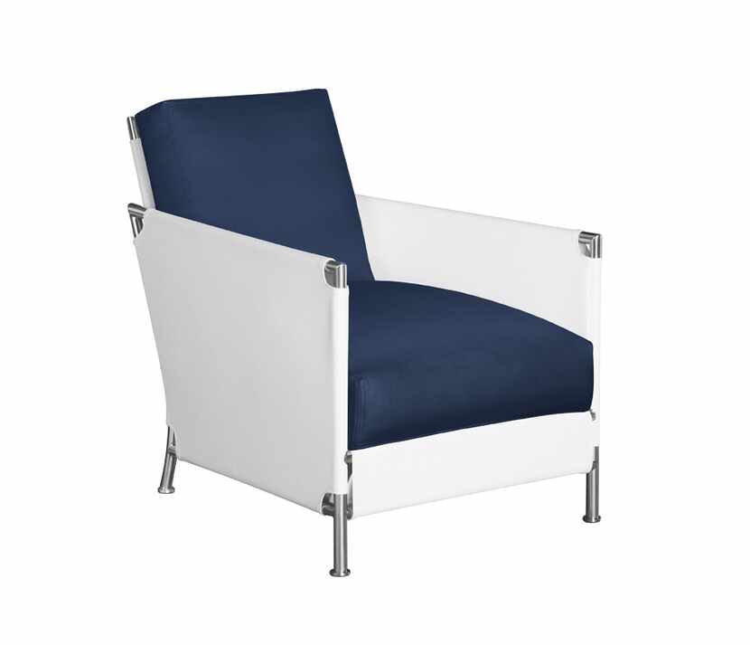Mariner Lounge Chair by John Hutton, stainless-steel frame with removable covers and...