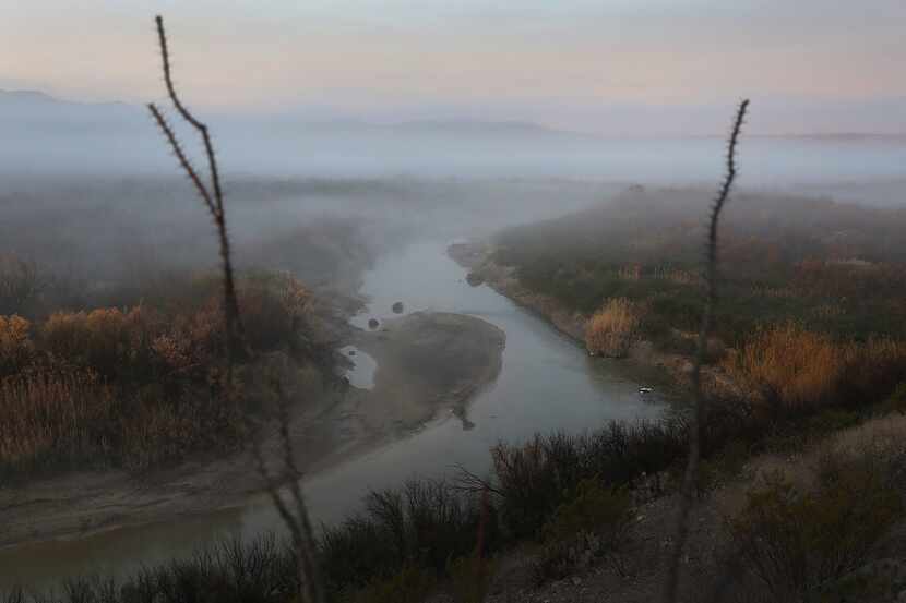 The Rio Grande marks the boundary between the United States (to the right) and Mexico (to...