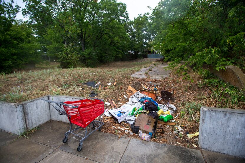 Architect Jay Taylor owns this empty lot, where he plans to build a home in Oak Cliff....