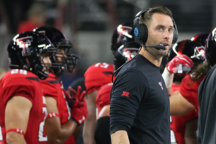 FILE - Texas Tech head coach Kliff Kingsbury is pictured during the Baylor University Bears...