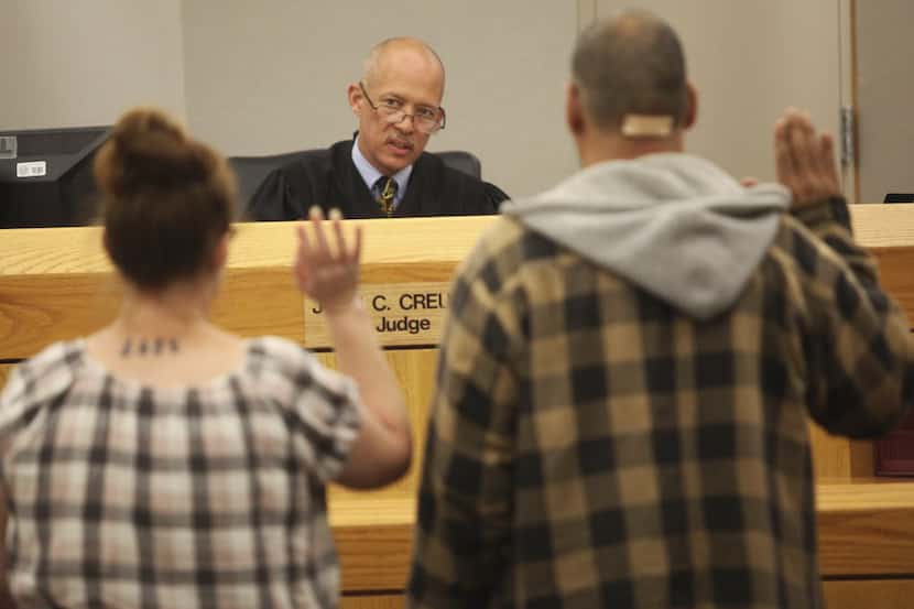 Former State District Judge Judge John Creuzot, pictured in his old courtroom at the Frank...