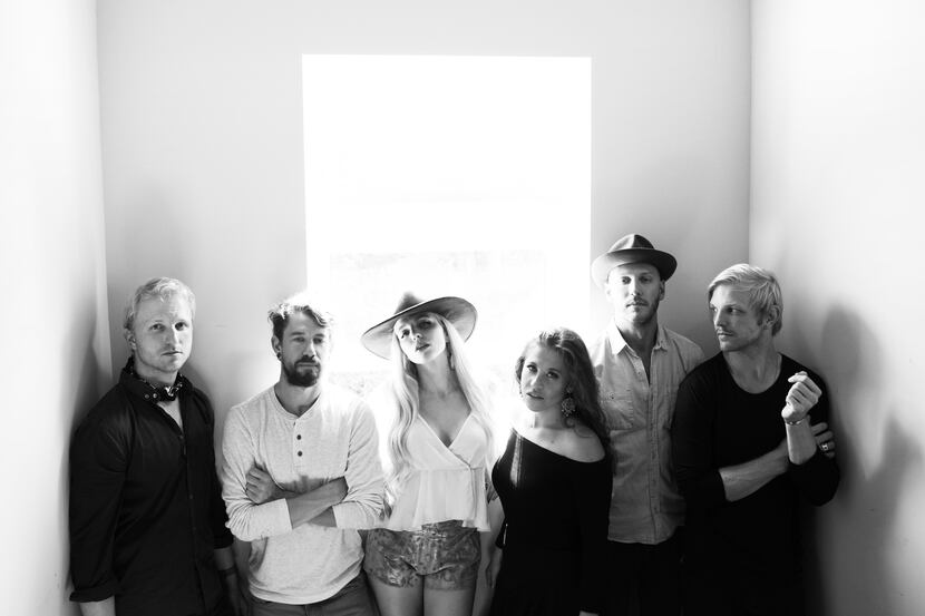 The country music group Delta Rae poses for a group portrait.