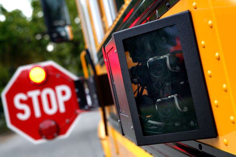 A new Dallas County Schools bus which has cameras on the outside near the stop-arm to catch...