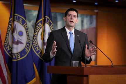 U.S. House Speaker Paul Ryan, R-Wis., holds his weekly news conference at the Capitol in...