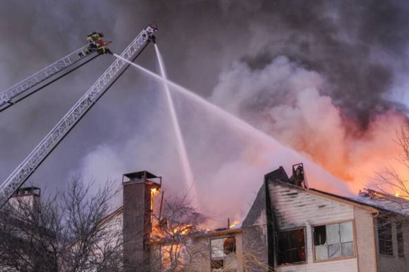 Seventy to 80 firefighters battled the fire at the Stone Ranch Apartment Homes, which was...