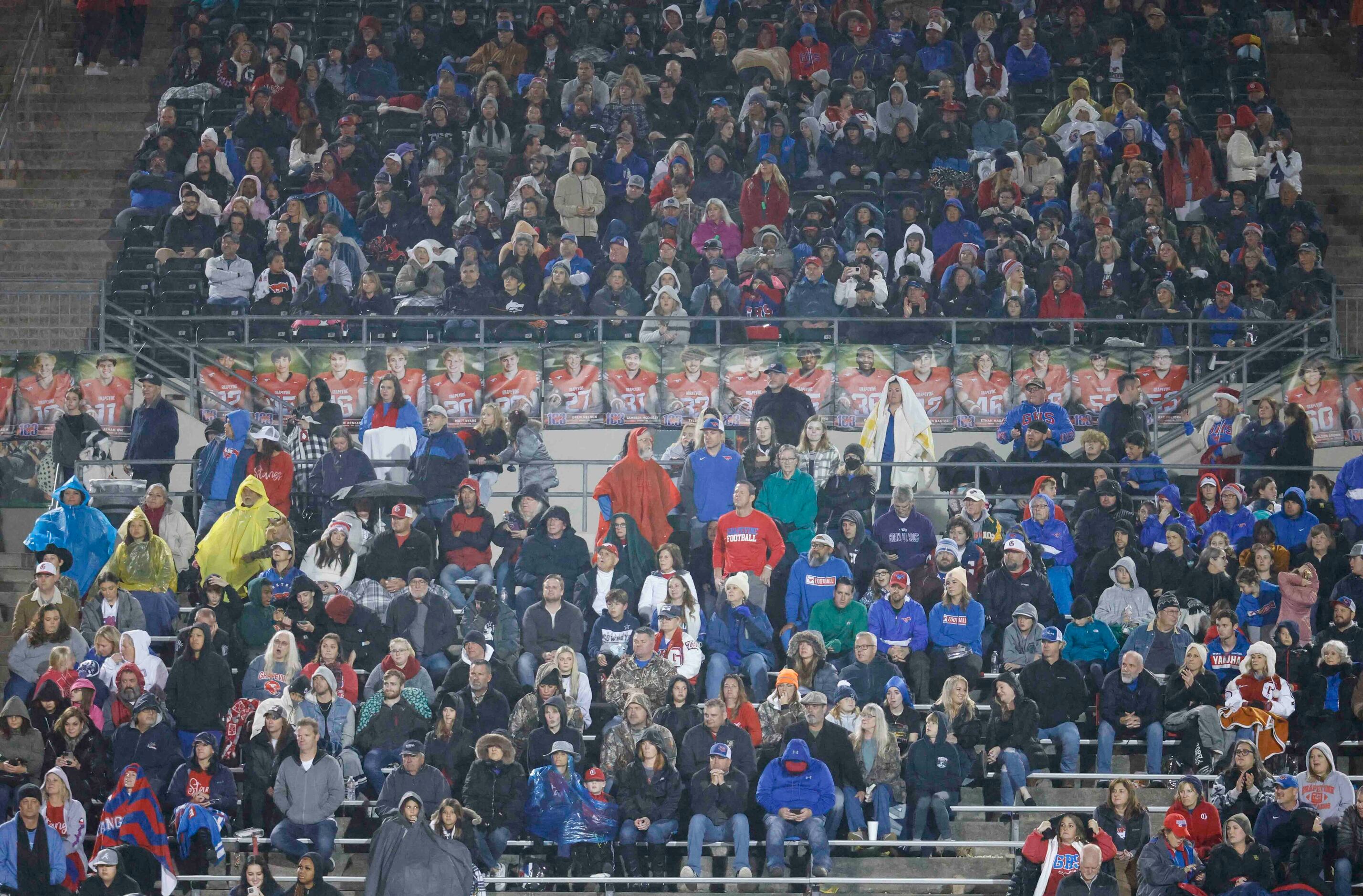 Grapevine High crowd watches the the second half of a football game against Argyle High at...