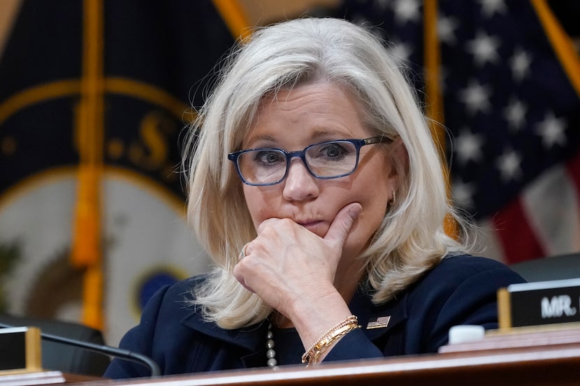 FILE - Vice Chair Liz Cheney, R-Wyoming, listens as the House select committee investigating...