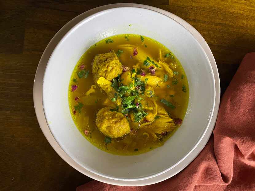 Persian Chicken Soup with Chickpea and Lamb Meatballs