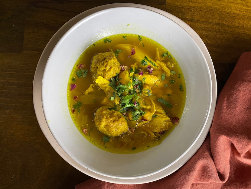 Persian Chicken Soup with Chickpea and Lamb Meatballs