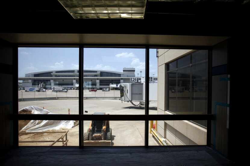 A view of Terminal E from the E satellite terminal at DFW Airport in Grapevine, Texas on...