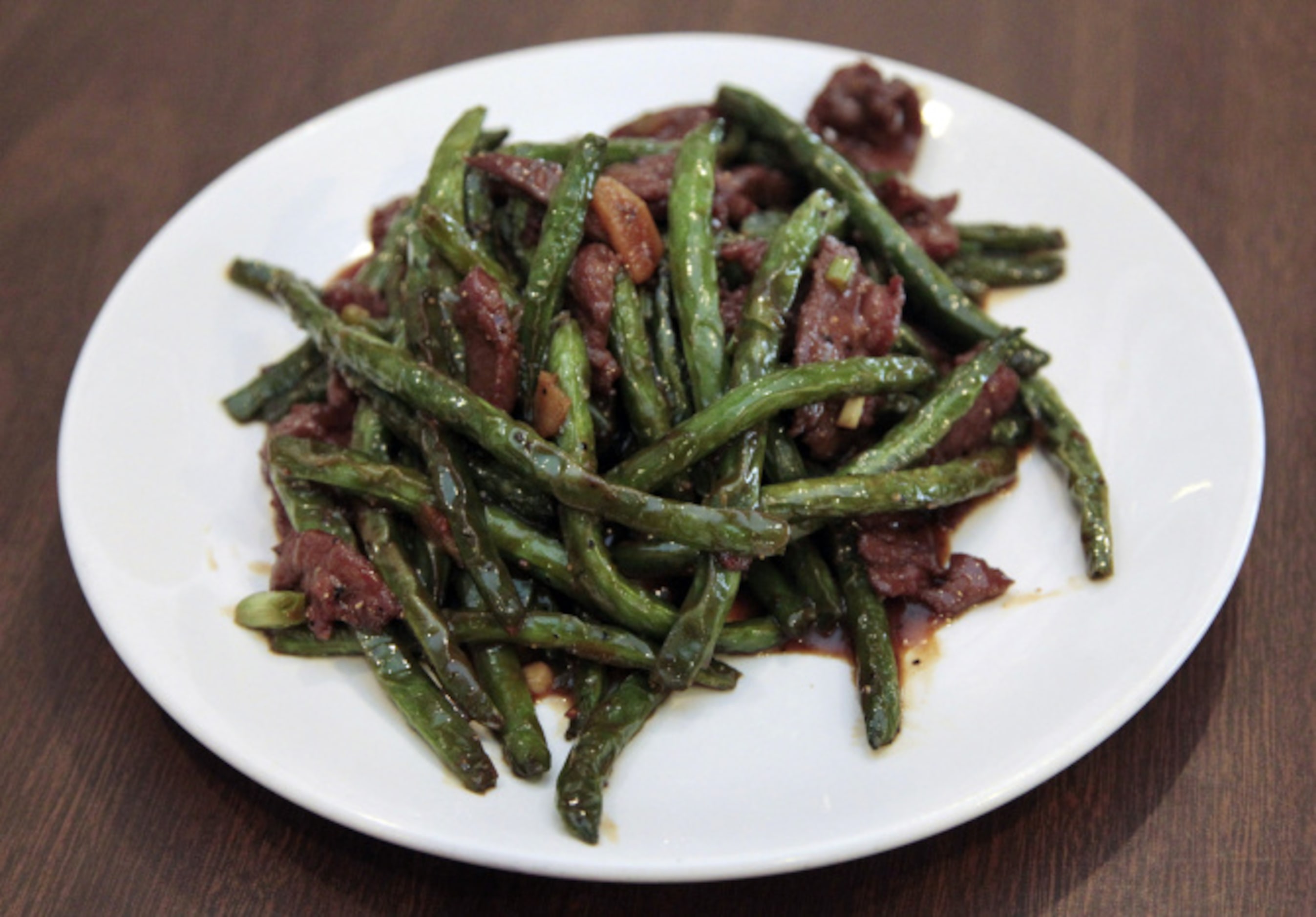 Beef with string beans and black pepper sauce at  J.S. Chen's Dimsum and BBQ