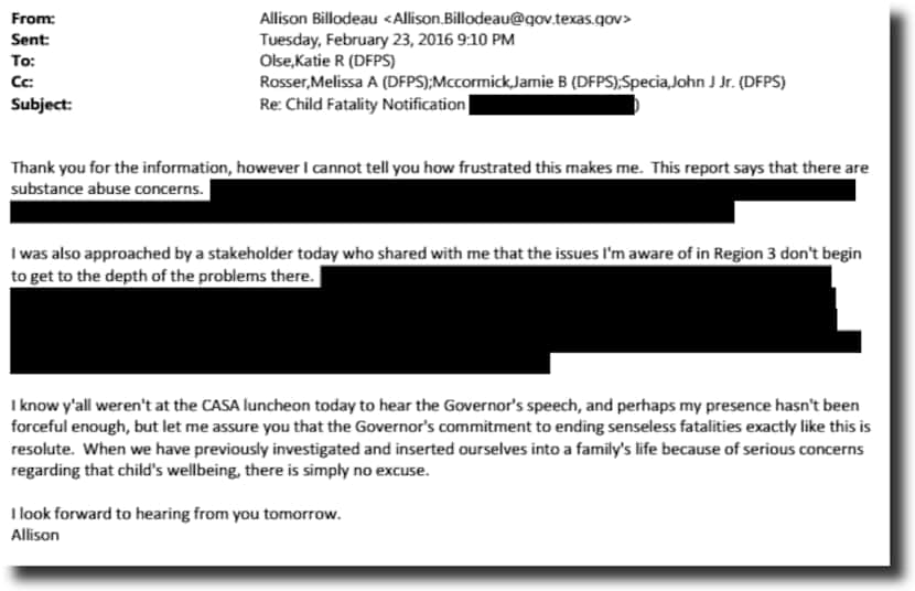 An example of how Gov. Greg Abbot's office became deeply involved in efforts to prevent...