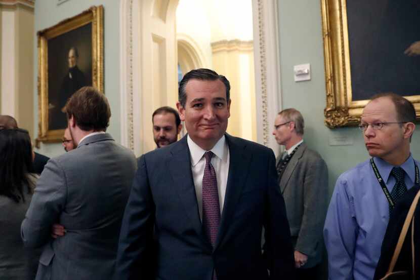 Sen. Ted Cruz, R-Texas, arrived for a caucus luncheon on Capitol Hill on Wednesday.