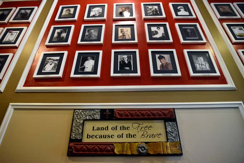 The Wall of Honor celebrates residents who are veterans and who live at the Treemont...