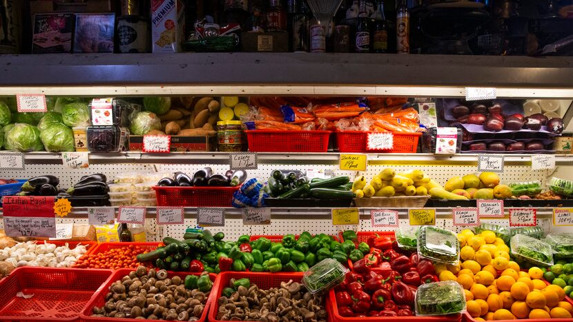 The produce aisle at Jimmy's Food Store in Old East Dallas on April 22, 2020. Fewer...