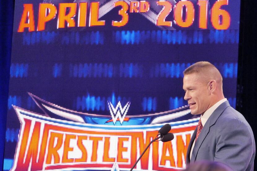 WWE Superstar John Cena helps announce that WrestleMania 32 will come to the AT&T Stadium on...
