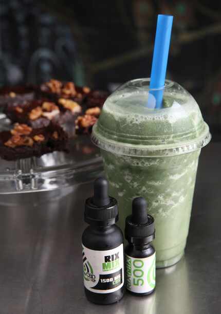 The CBD smoothie and brownies contain CBD oil at Roots Juices in Dallas.