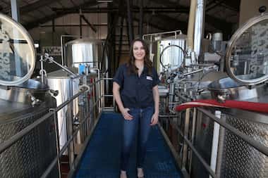 Kat Thompson, founder and CEO of Texas Ale Project, poses for a photograph at the brewery in...