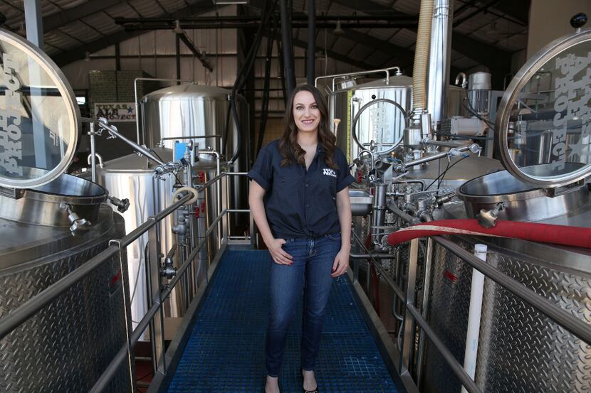 Kat Thompson, founder and CEO of Texas Ale Project, poses for a photograph at the brewery in...