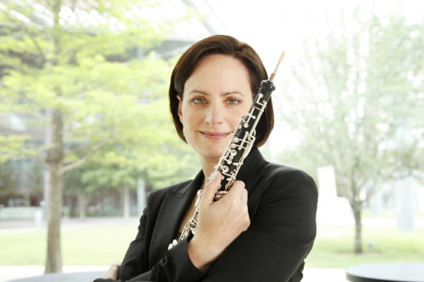 Erin Hannigan, Principal Oboist with the Dallas Symphony Orchestra photographed on April 26,...