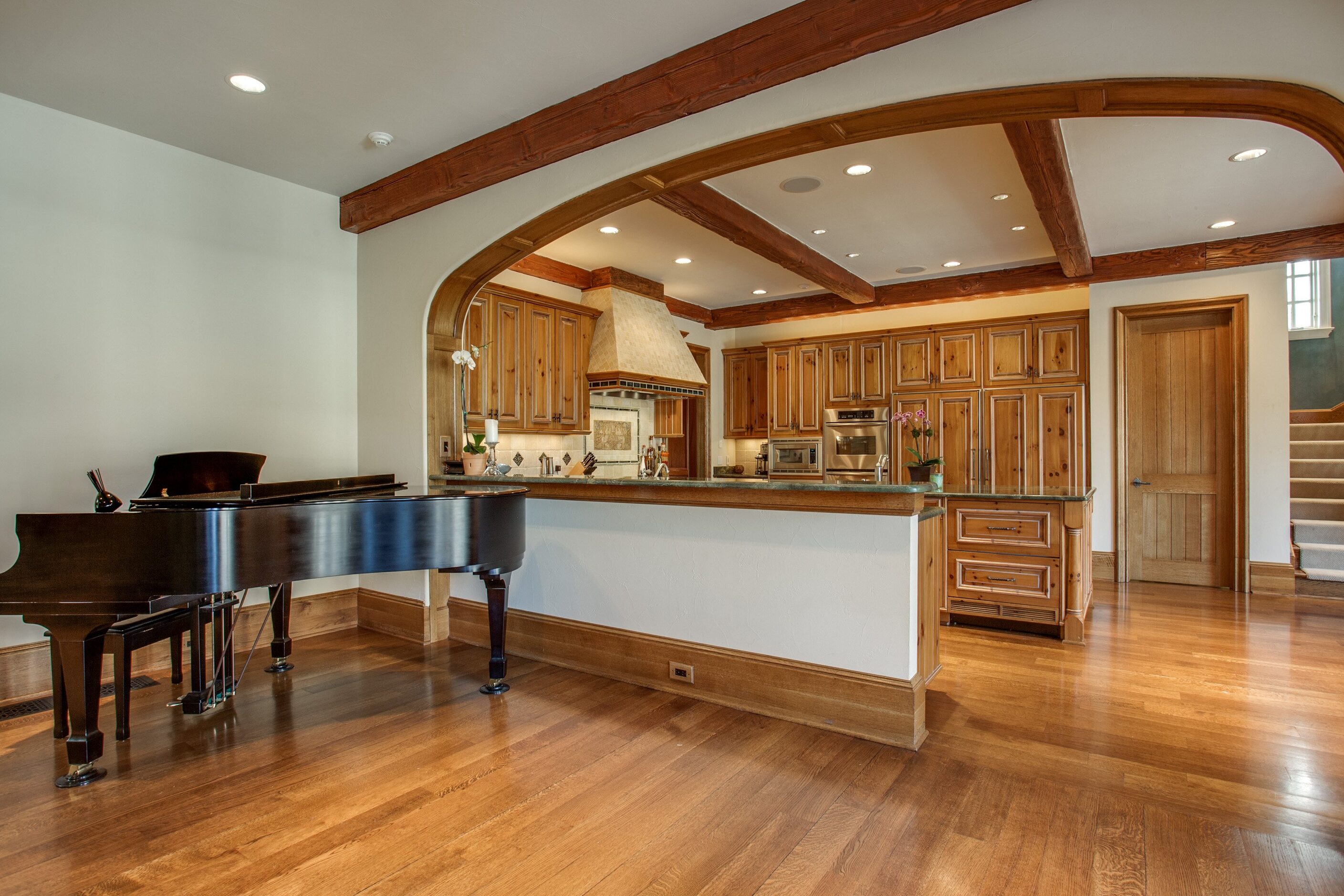 A view of one of the home's dining areas.