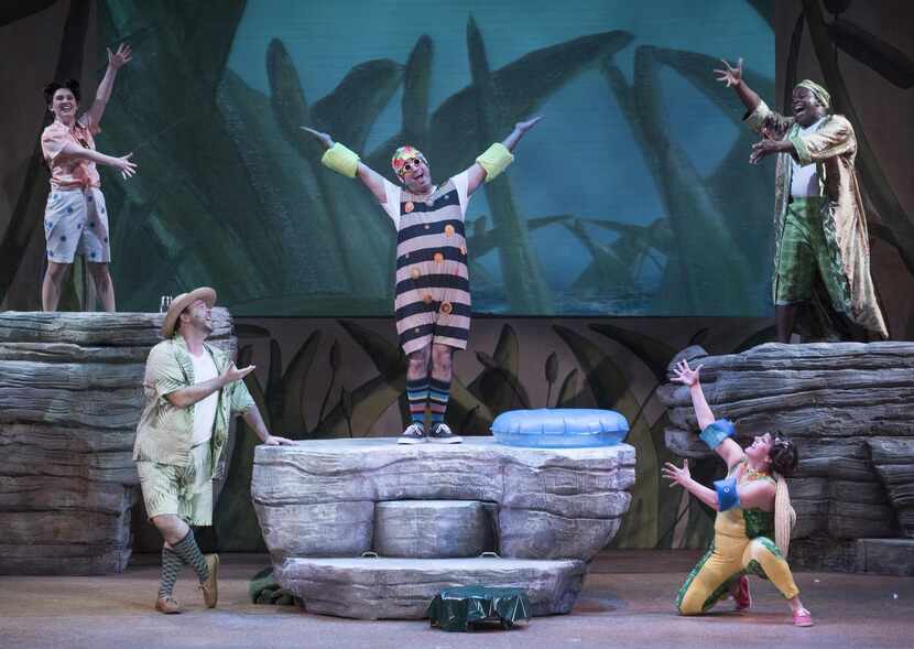 
From left: Kylie Arnold (Mouse), Christopher Curtis (Frog), center, and Brian Hathaway...