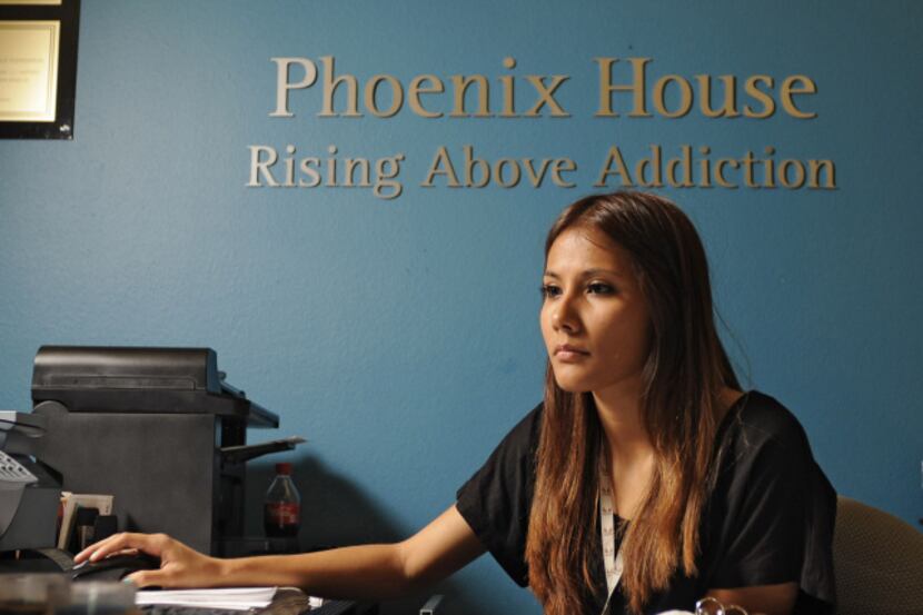 Mariela Torres posed for a portrait in the admissions office at Phoenix House  on Aug. 3....