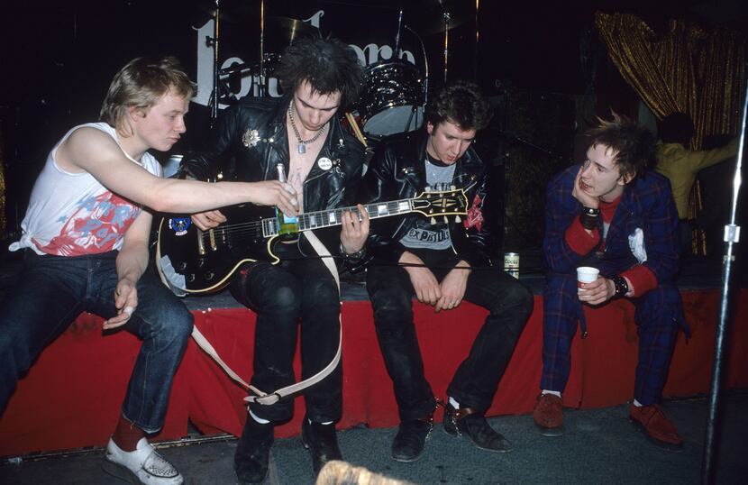 The Sex Pistols, from left, Paul Cook, Sid Vicious, Steve Jones & Johnny Rotten (John Lydon)...