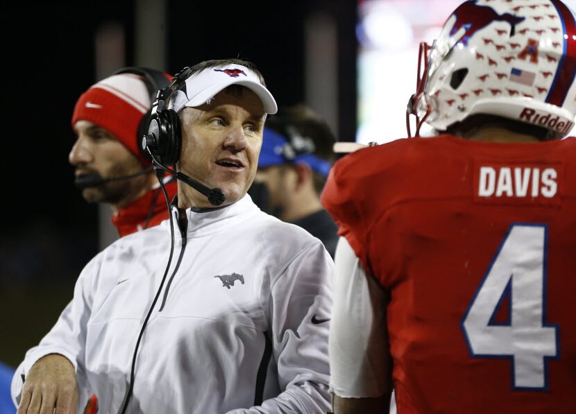 Southern Methodist Mustangs head coach Chad Morris against talks to DUPLICATE***Southern...