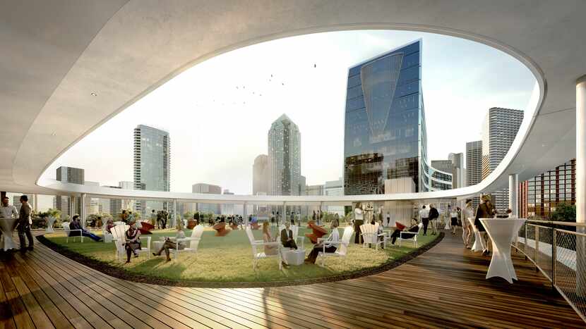 A rendering of the rooftop deck of a pavilion planned to be included in the expansion of...