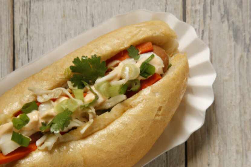 I Love Mai Dog: French bread rolls, bolillos or hoagie buns; chicken or pork hot dogs,...