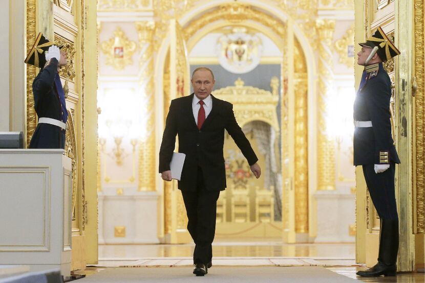 Russian President Vladimir Putin, shown at the Kremlin, is a hot topic in Washington these...