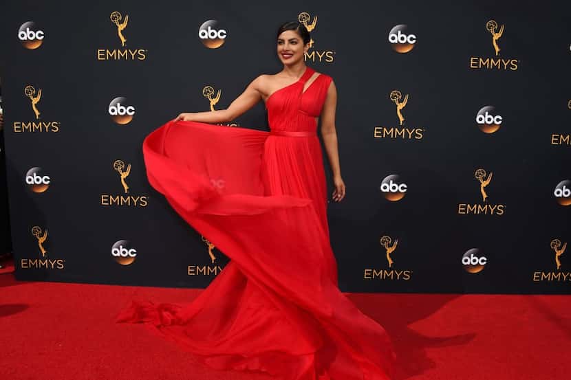 Priyanka Chopra arrives at the 68th Primetime Emmy Awards on Sunday, Sept. 18, 2016, at the...