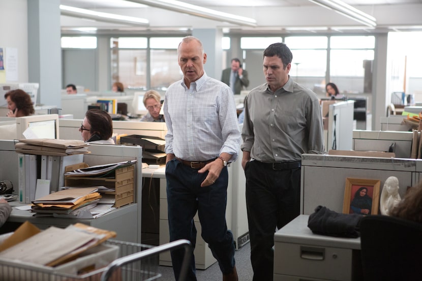 Michael Keaton and Mark Ruffalo in Spotlight.