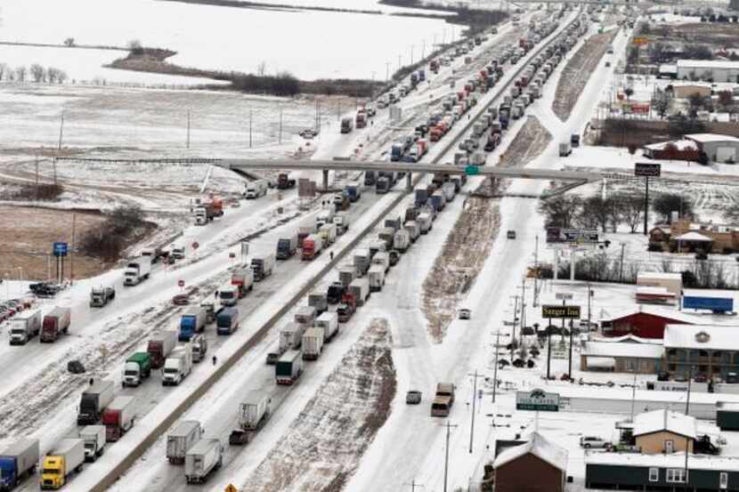 
In this Dec. 7 photo, vehicle traffic on Interstate 35 north and south bound is shown at a...